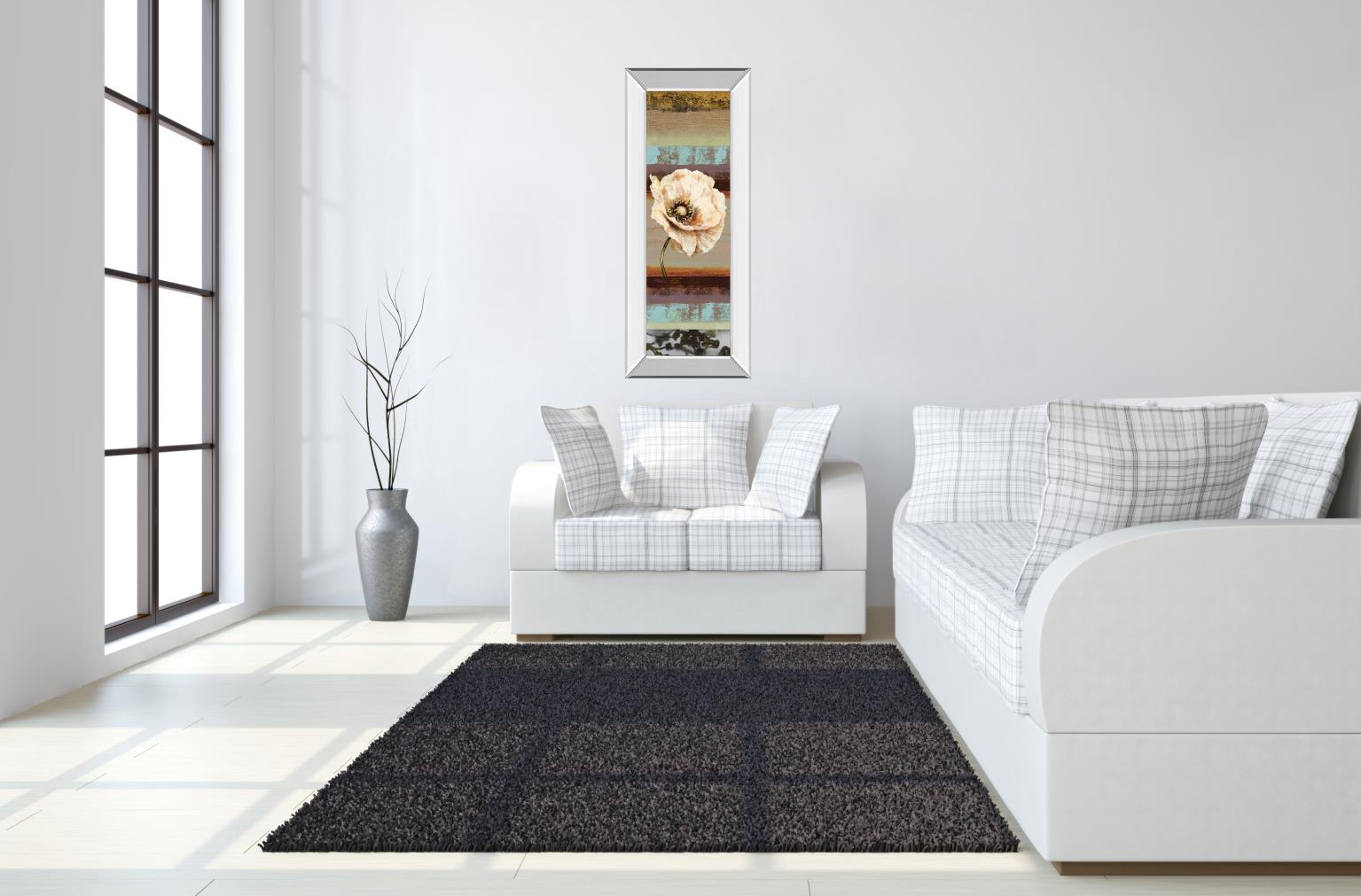 Mirrored Frame Elemental Poppy Ii By Selina Werbelow 18X42 Mirror Frame Print