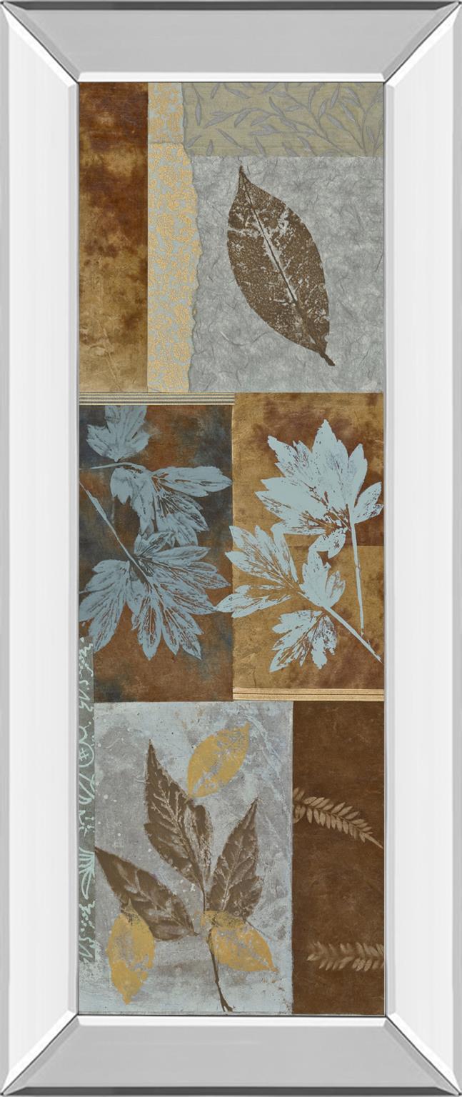 Mirrored Frame Blue Fusion Panel I By Jeni Lee 18X42 Mirror Frame Print