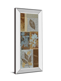 Mirrored Frame Blue Fusion Panel I By Jeni Lee 18X42 Mirror Frame Print