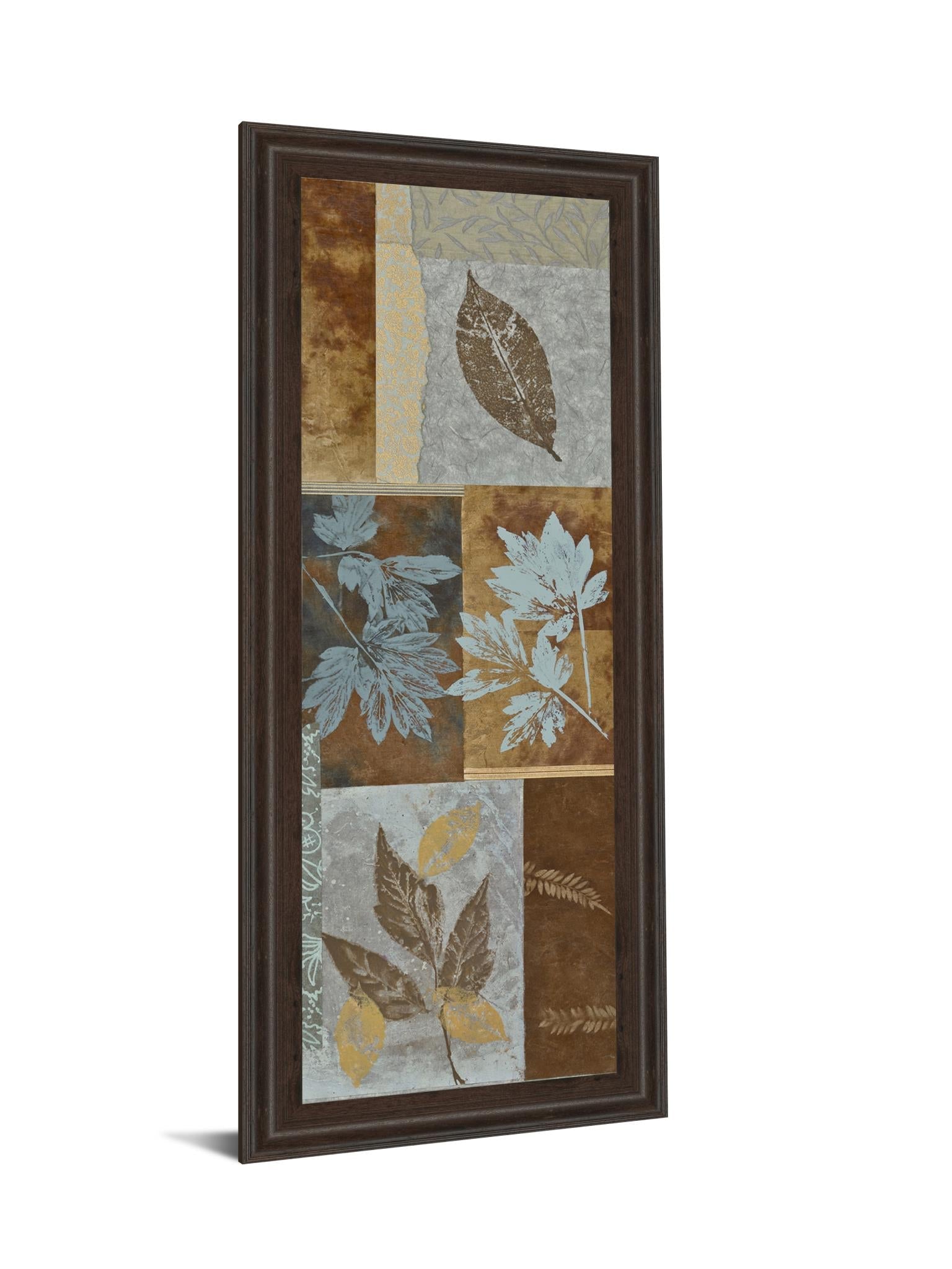 Blue Fusion Panel I By Jeni Lee 18X42 Framed Print