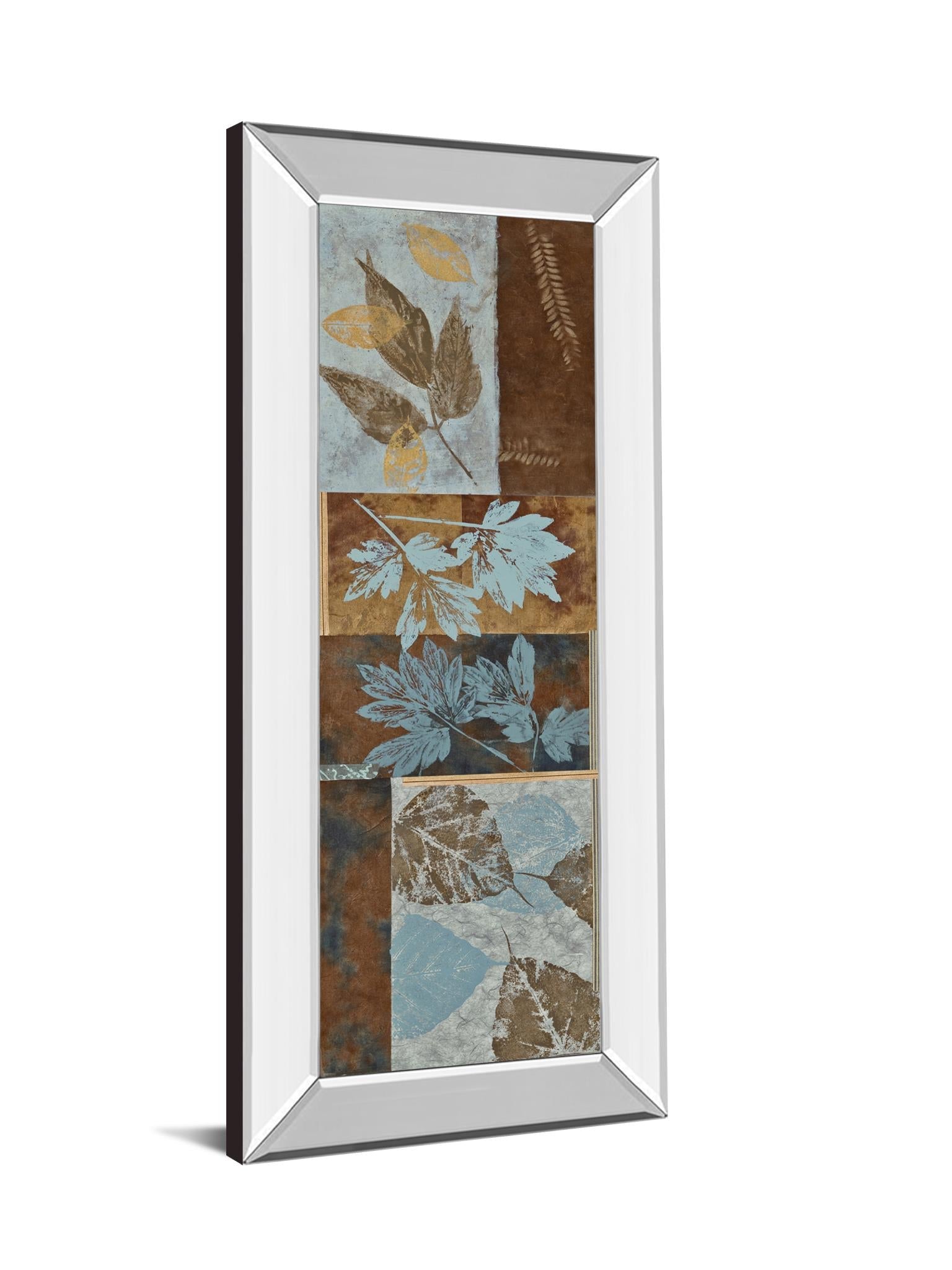 Mirrored Frame Blue Fusion Panel Ii By Jeni Lee 18X42 Mirror Frame Print