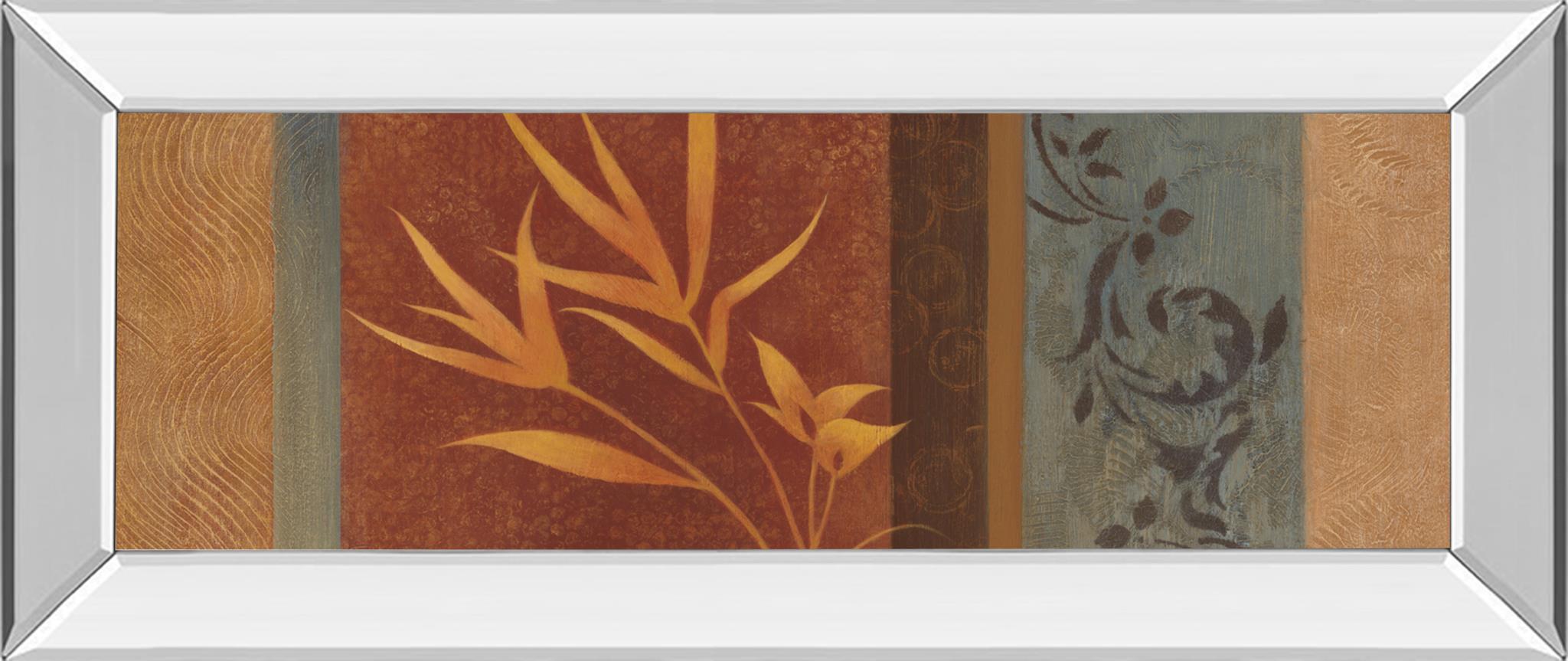 Mirrored Frame Leaf Silhouette I By Jordan Grey 18X42 Mirror Frame Print