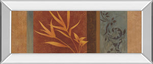 Mirrored Frame Leaf Silhouette I By Jordan Grey 18X42 Mirror Frame Print