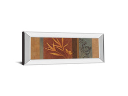 Mirrored Frame Leaf Silhouette I By Jordan Grey 18X42 Mirror Frame Print