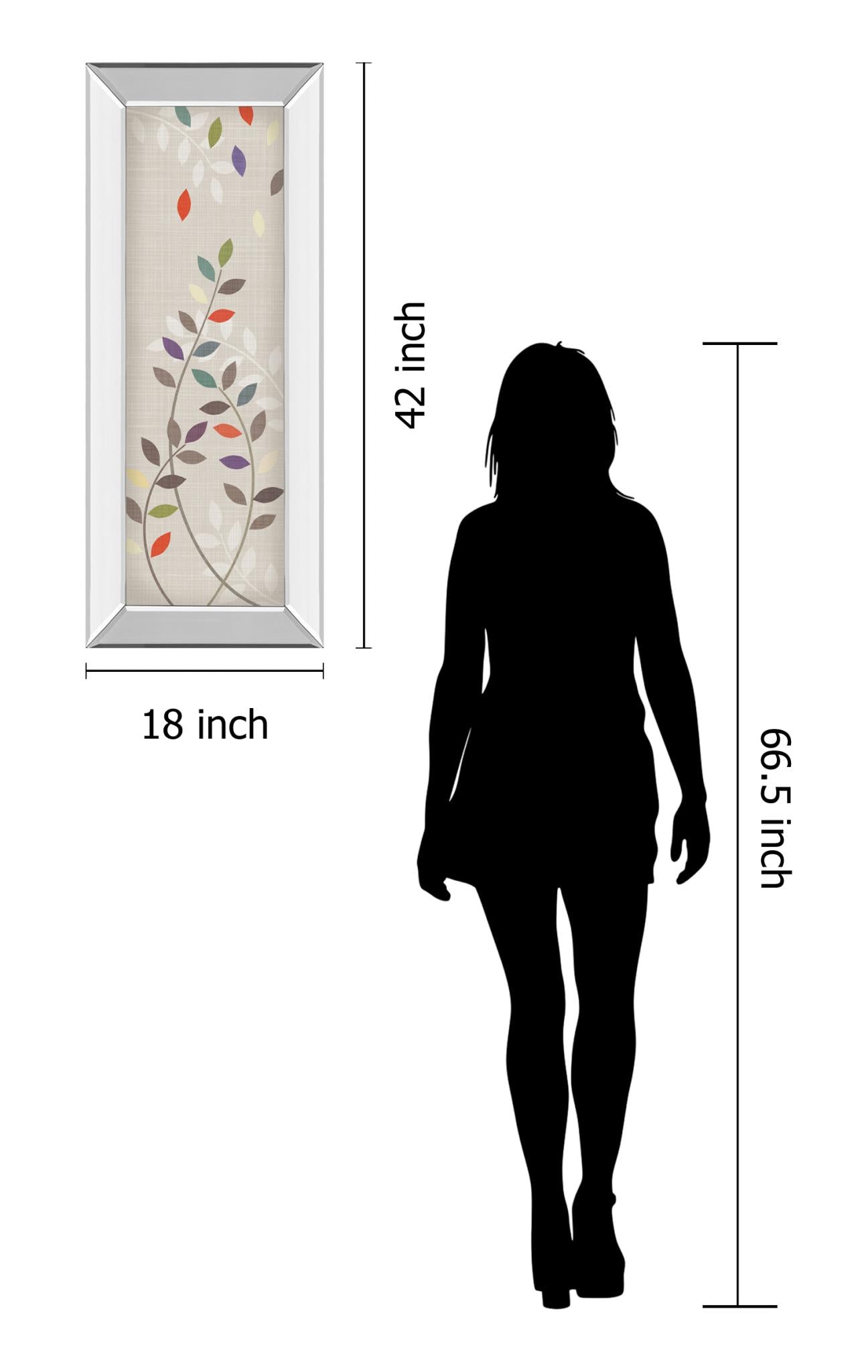 Mirrored Frame Leaflets Ii By Tandi Venter 18X42 Mirror Frame Print