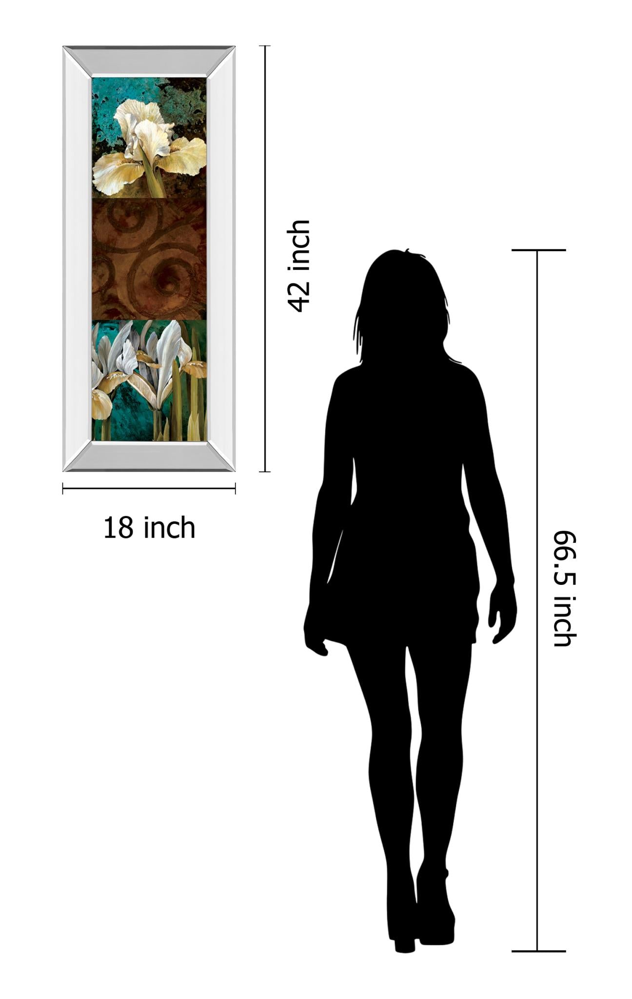 Mirrored Frame From My Garden I By Linda Thompson 18X42 Mirror Frame Print