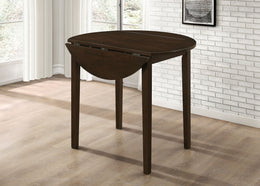 Bucknell  Round Drop Leaf Dining Table Set Cappuccino