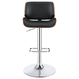 Folsom Upholstered Adjustable Bar Stool Black / Ecru and Chrome
