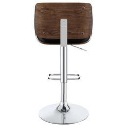 Folsom Upholstered Adjustable Bar Stool Black / Ecru and Chrome