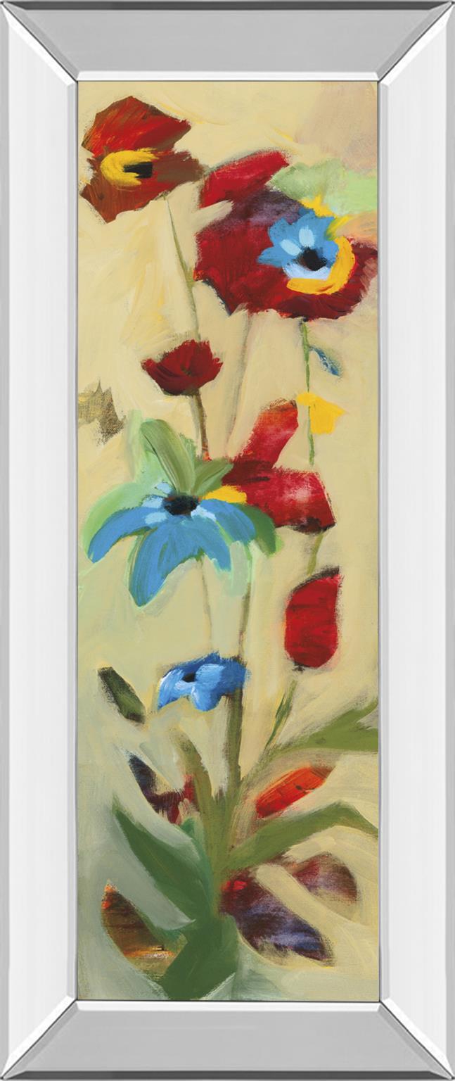 Mirrored Frame Wildflower Ii By Jennifer Zybala 18X42 Mirror Frame Print