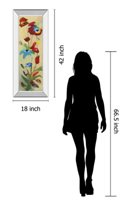 Mirrored Frame Wildflower Ii By Jennifer Zybala 18X42 Mirror Frame Print