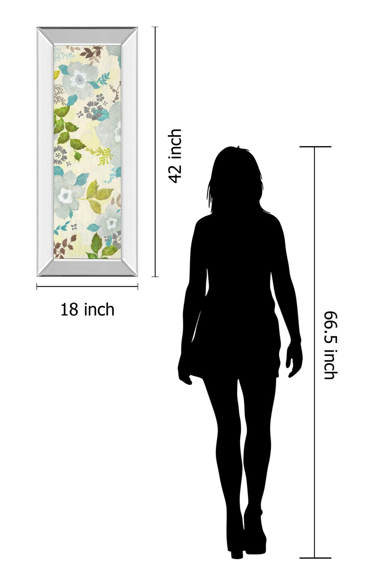 Mirrored Frame Fragrant Garden I By Tava Studios 18X42 Mirror Frame Print