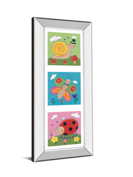 Mirrored Frame Garden Party I By Sophie Harding 18X42 Mirror Frame Print