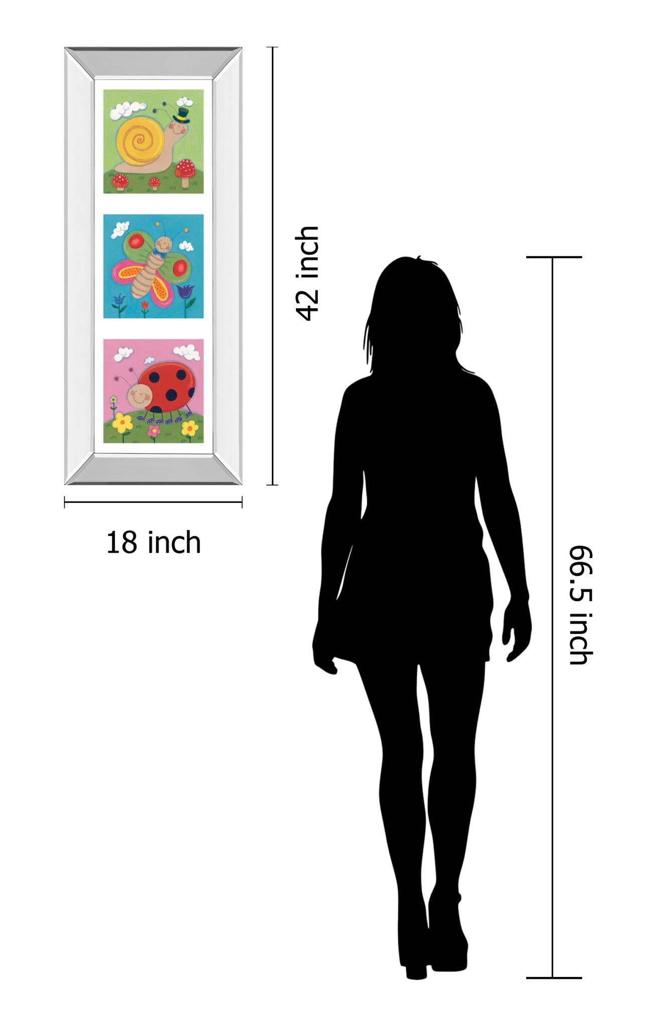 Mirrored Frame Garden Party I By Sophie Harding 18X42 Mirror Frame Print