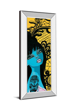 Mirrored Frame Ink Chiffon I By Bev Hogue 18X42 Mirror Frame Print