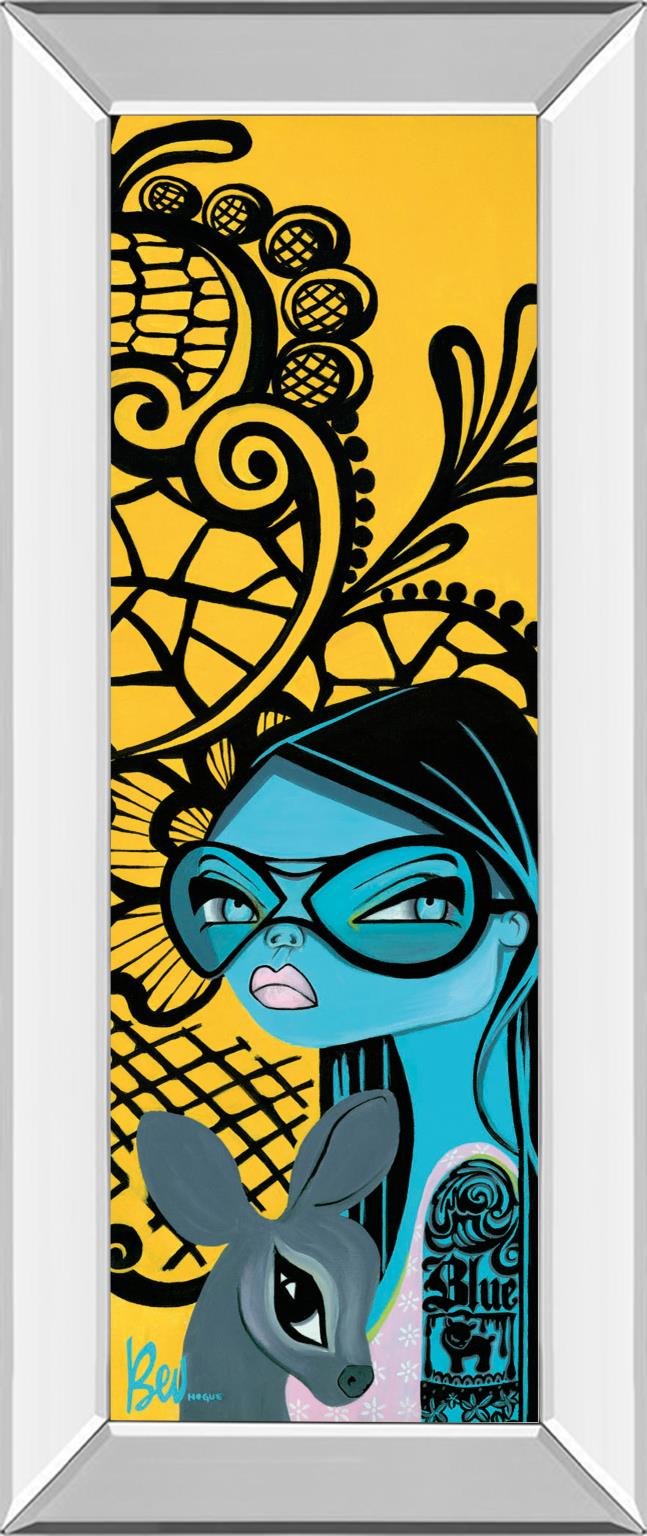 Mirrored Frame Ink Chiffon Ii By Bev Hogue 18X42 Mirror Frame Print