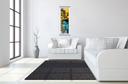 Mirrored Frame Ink Chiffon Ii By Bev Hogue 18X42 Mirror Frame Print