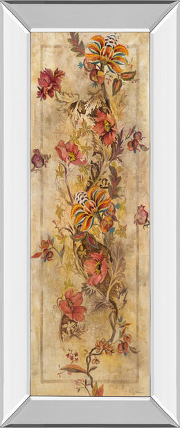 Mirrored Frame Fleur Delicate I By Georgie 18X42 Mirror Frame Print