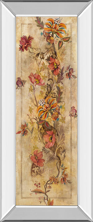 Mirrored Frame Fleur Delicate I By Georgie 18X42 Mirror Frame Print