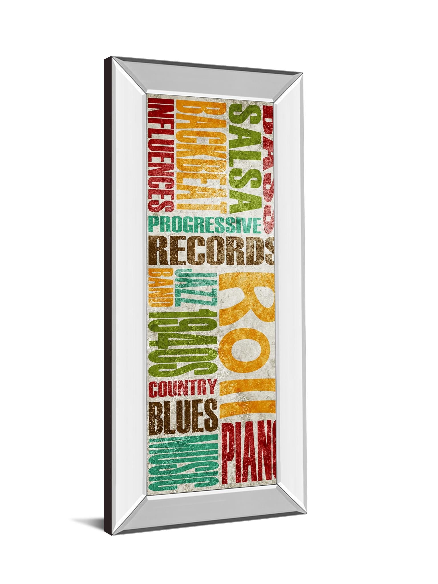 Mirrored Frame Rock & Roll By Sd Graphics Studio 18X42 Mirror Frame Print