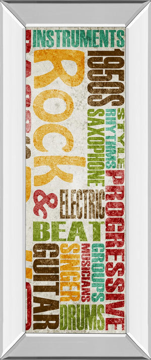 Mirrored Frame Rock & Roll By Sd Graphics Studio 18X42 Mirror Frame Print
