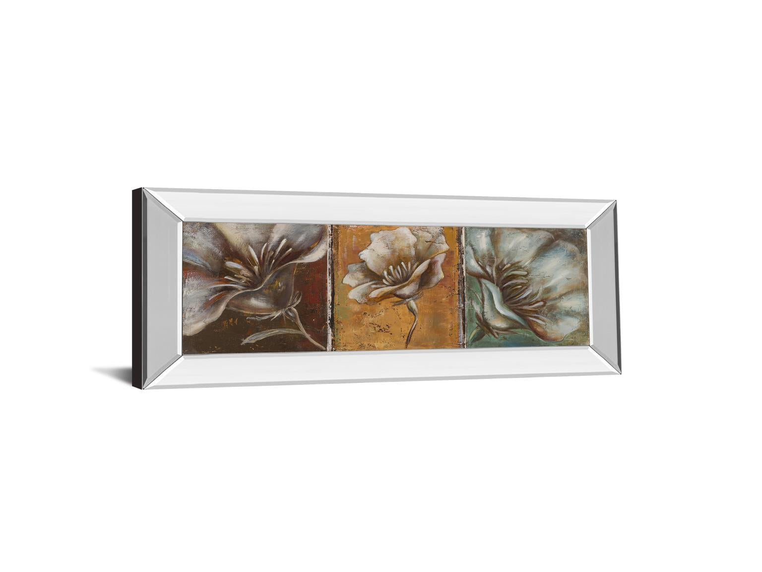 Mirrored Frame The Three Poppies I By Patricia Pinto 18X42 Mirror Frame Print