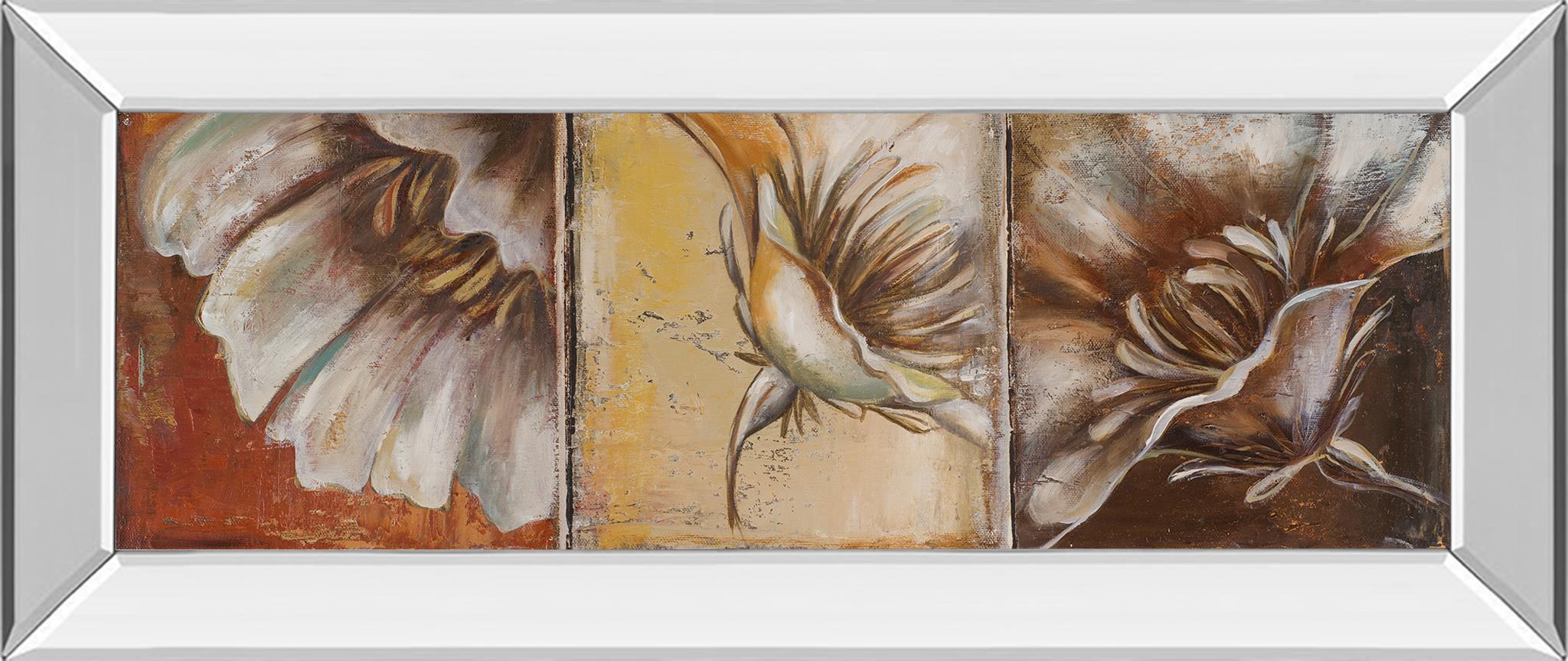 Mirrored Frame The Three Poppies Ii By Patricia Pinto 18X42 Mirror Frame Print