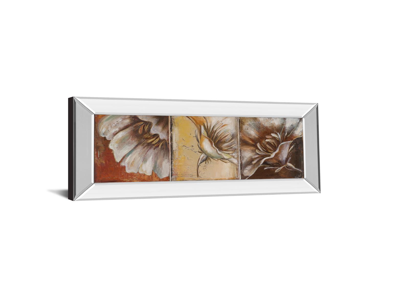 Mirrored Frame The Three Poppies Ii By Patricia Pinto 18X42 Mirror Frame Print