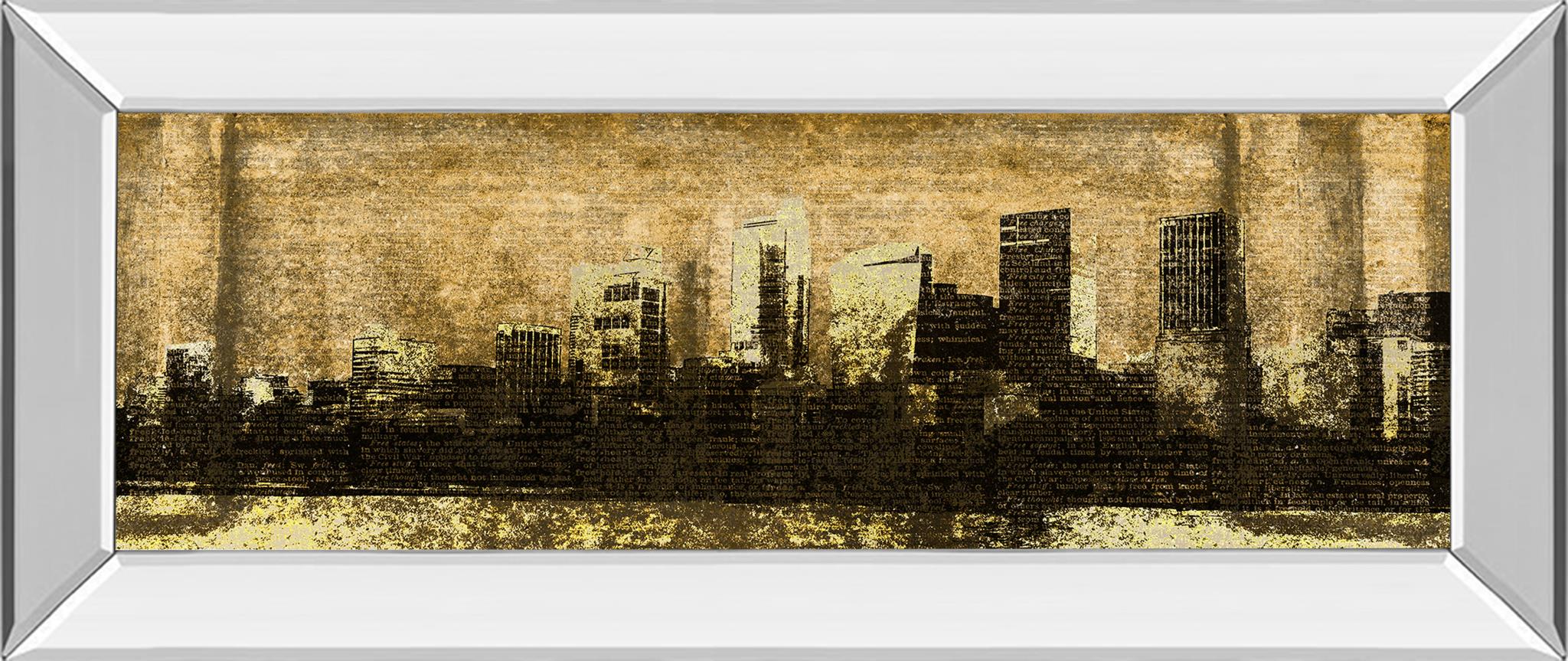 Mirrored Frame Defined City I By Sd Graphic Studio 18X42 Mirror Frame Print