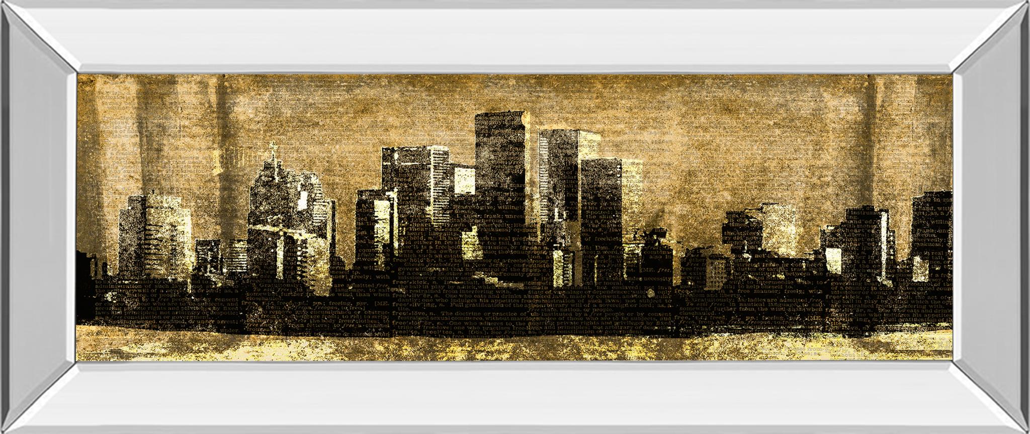 Mirrored Frame Defined City Ii By Sd Graphic Studio 18X42 Mirror Frame Print