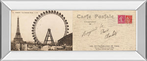 Mirrored Frame Lettre De Paris Ii By Wild Apple Graphics 18X42 Mirror Frame Print