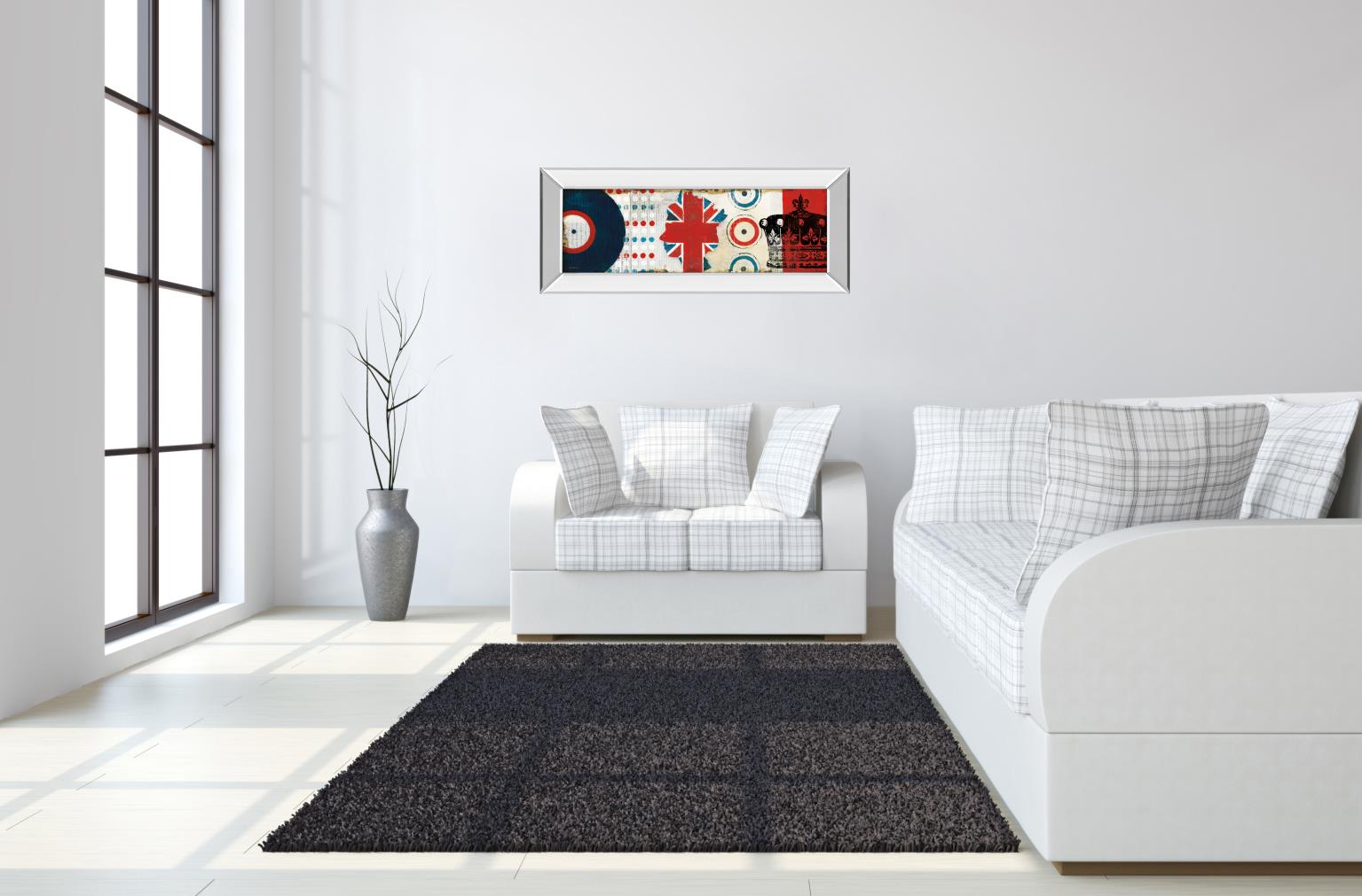 Mirrored Frame British Invasion I By Mo Mullan 18X42 Mirror Frame Print