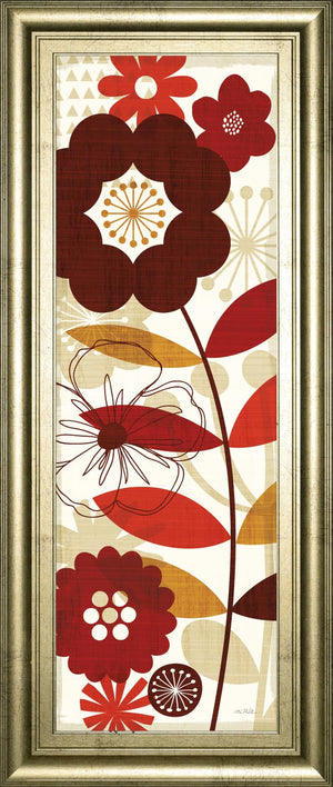 Floral Pop Panel I By Mo Mullan 18X42 Framed Print