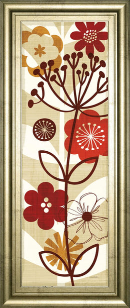 Floral Pop Panel Ii By Mo Mullan 18X42 Framed Print
