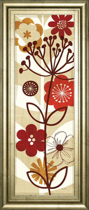 Floral Pop Panel Ii By Mo Mullan 18X42 Framed Print