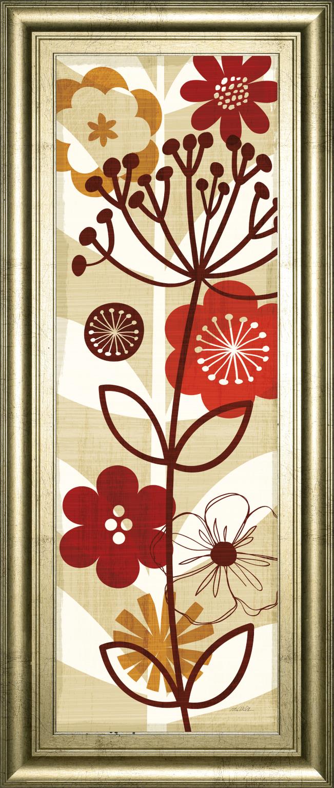 Floral Pop Panel Ii By Mo Mullan 18X42 Framed Print