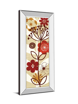 Mirrored Frame Floral Pop Panel Ii By Mo Mullan 18X42 Mirror Frame Print