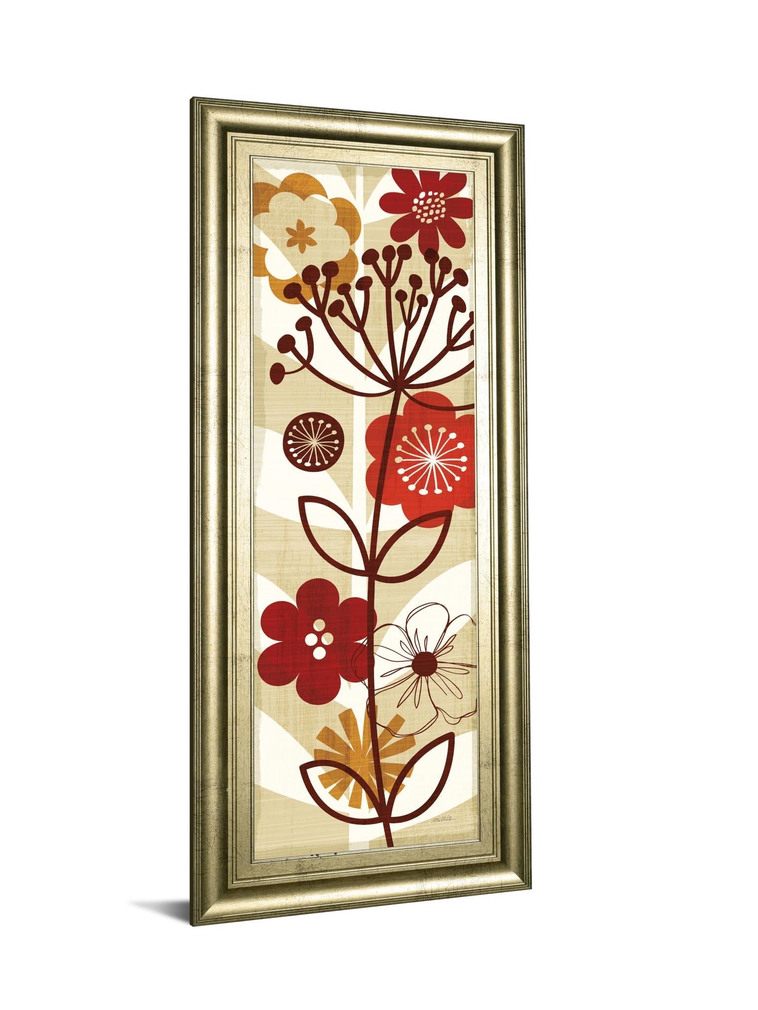 Floral Pop Panel Ii By Mo Mullan 18X42 Framed Print