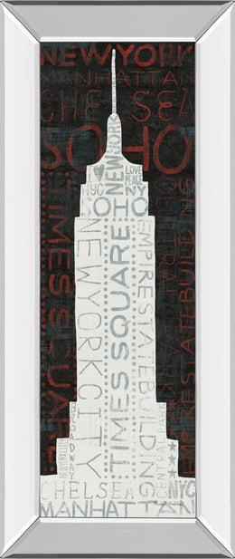 Mirrored Frame Empire State Building By Micheal Mullan 18X42 Mirror Frame Print