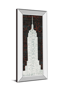 Mirrored Frame Empire State Building By Micheal Mullan 18X42 Mirror Frame Print