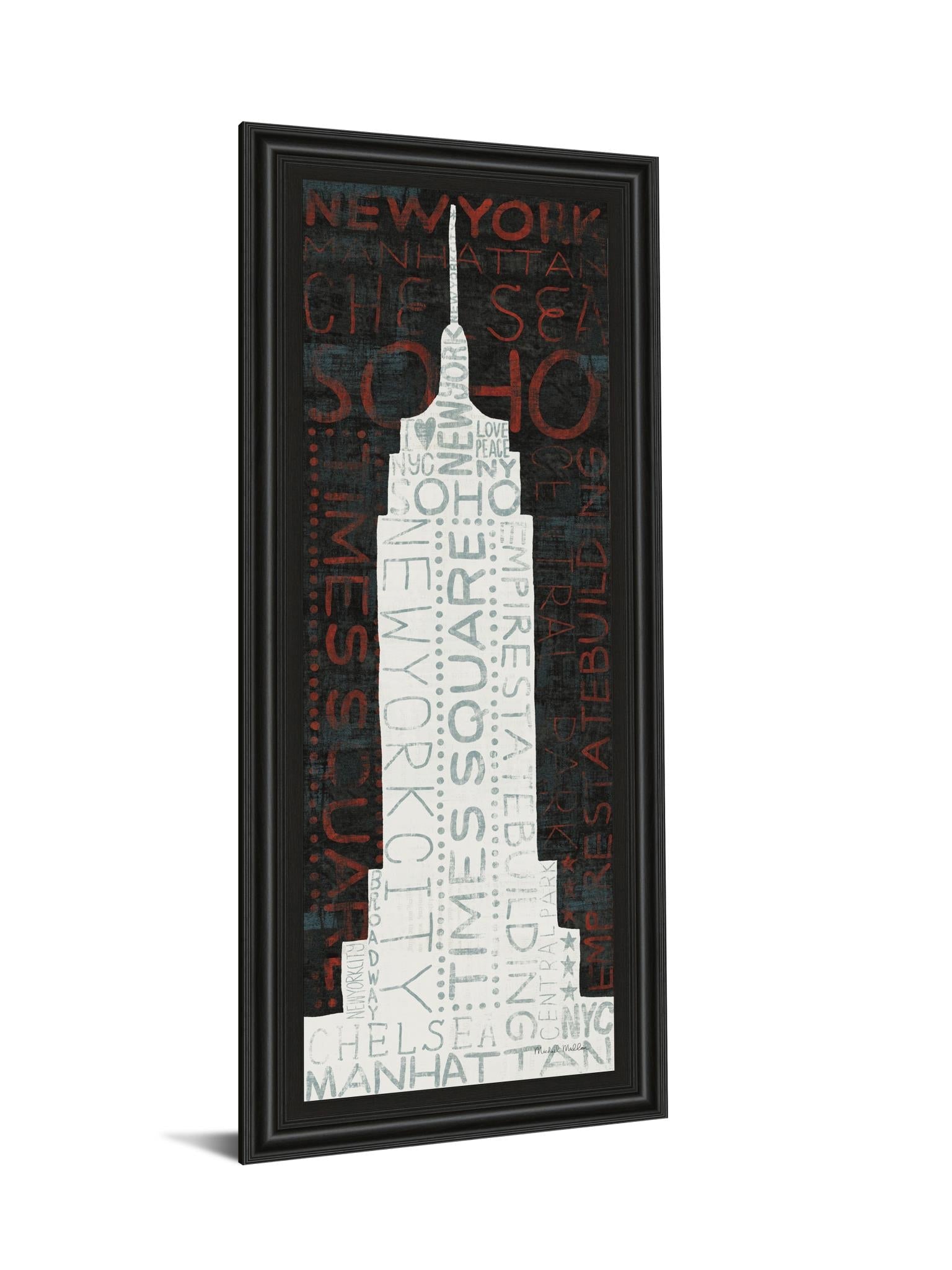Empire State Building By Micheal Mullan 18X42 Framed Print