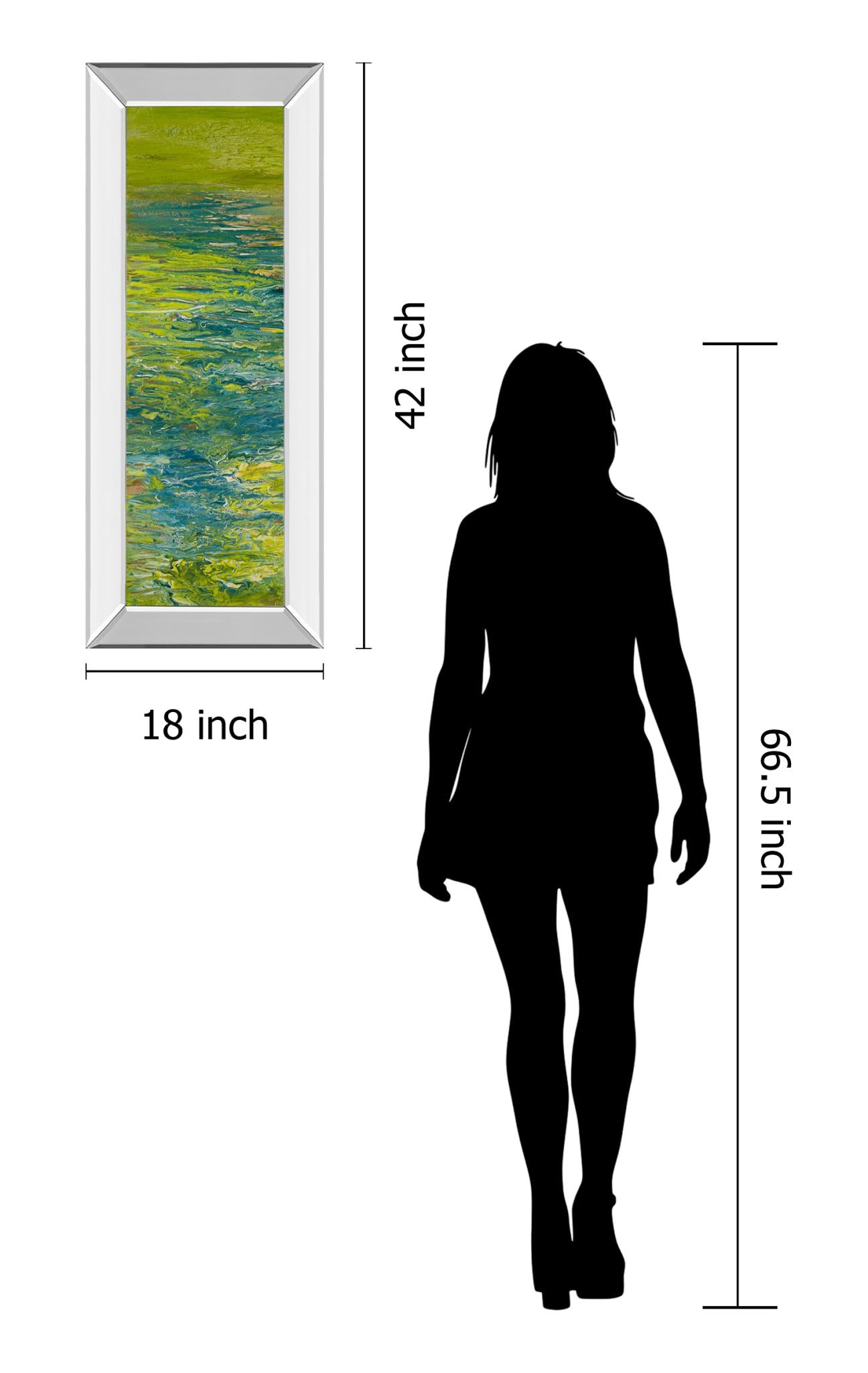 Mirrored Frame The Lake Ii By Roberto Gonzalez 18X42 Mirror Frame Print