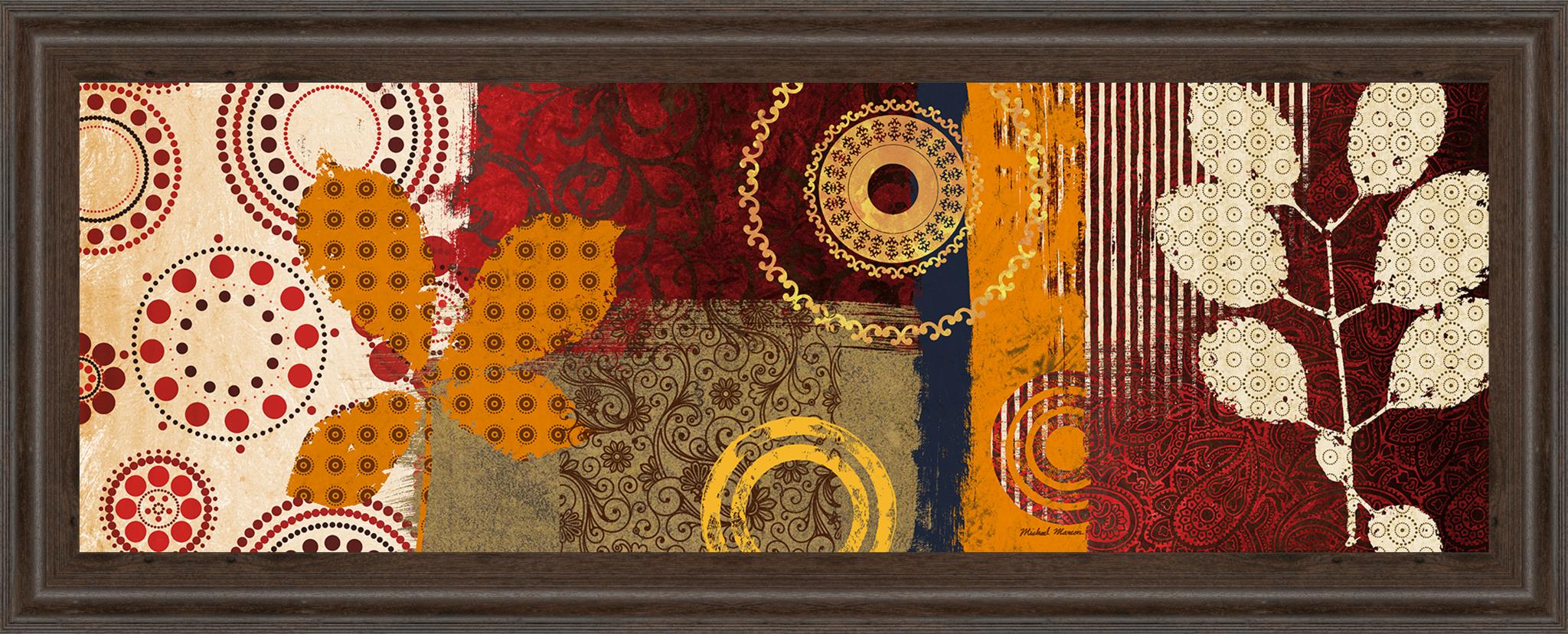 Fall Leaf Panel I By Michael Marcon 18X42 Framed Print