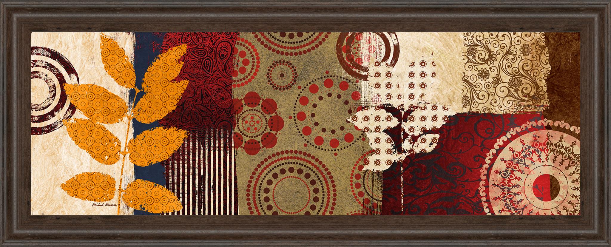 Fall Leaf Panel Ii By Michael Marcon 18X42 Framed Print