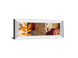 Mirrored Frame Fall Leaf Panel Ii By Michael Marcon 18X42 Mirror Frame Print