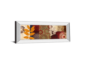 Mirrored Frame Fall Leaf Panel Ii By Michael Marcon 18X42 Mirror Frame Print