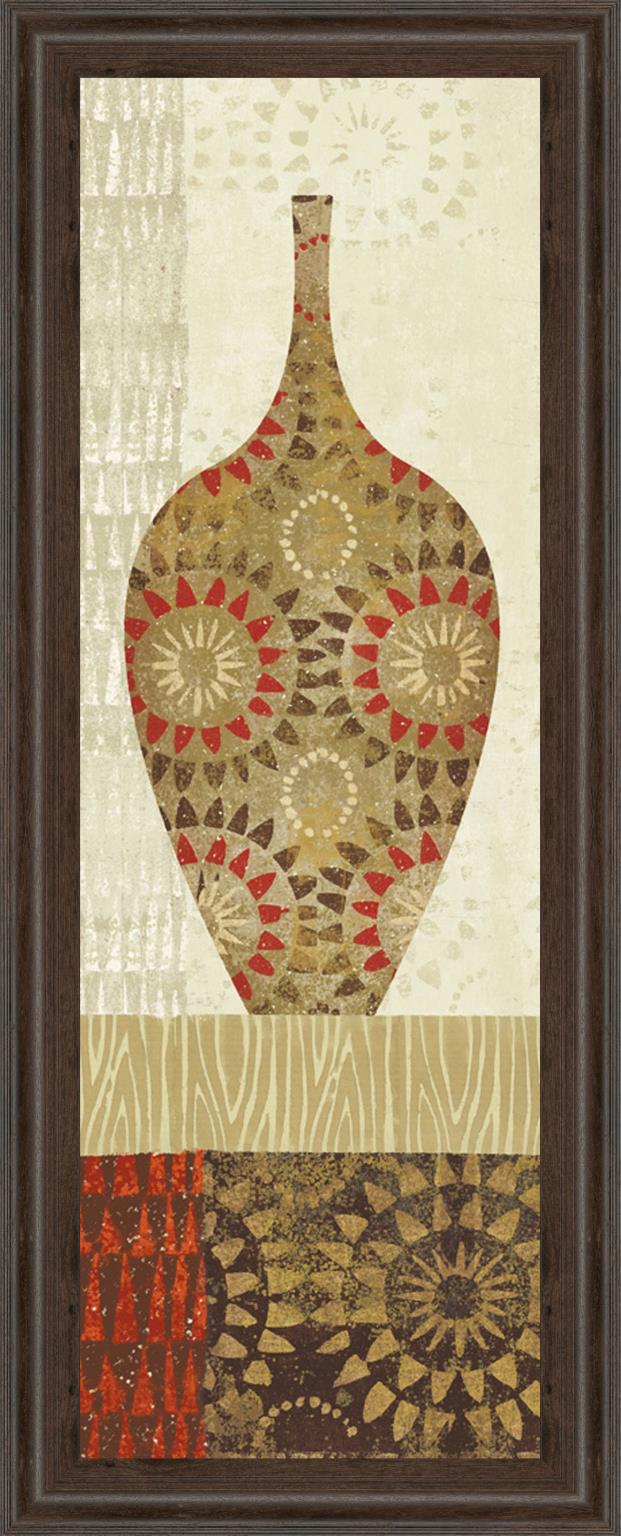 Spice Stripe Vessels Panel Iii By Wild Apple Portfolio 18X42 Framed Print