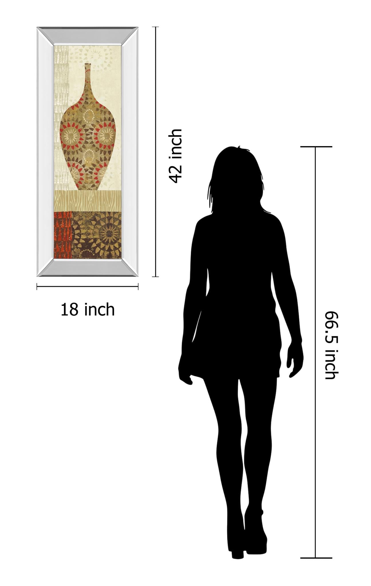 Mirrored Frame Spice Stripe Vessels Panel Iii By Wild Apple Portfolio 18X42 Mirror Frame Print