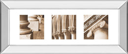 Mirrored Frame Architectual Triptych I By Tony Koukos 18X42 Mirror Frame Print