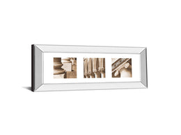 Mirrored Frame Architectual Triptych I By Tony Koukos 18X42 Mirror Frame Print